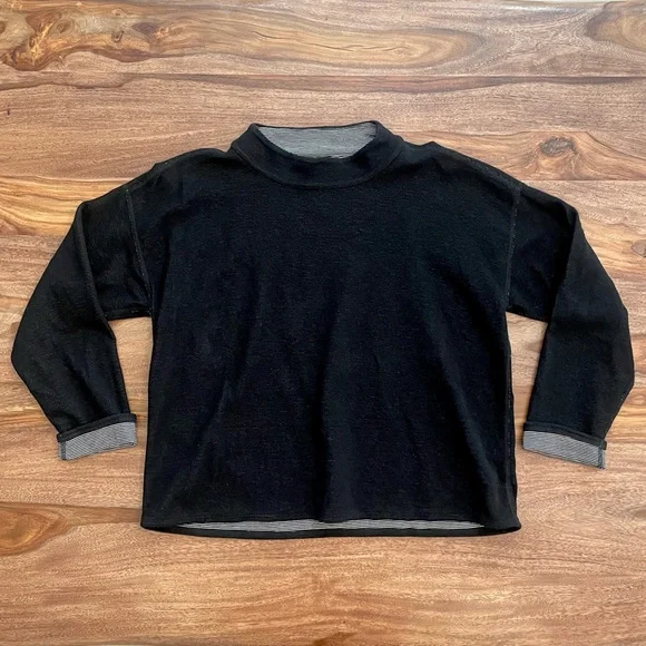 Eileen Fisher Doubleknit Organic Cotton Reversible Mock Neck Top - Picture 13 of 13